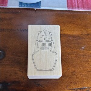 Everly Wooden Guinea Pig Stamp in Natural Brown